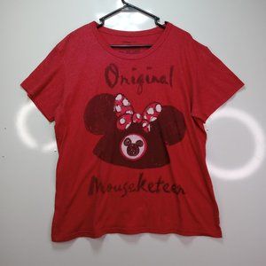 Disney Store Original Mouseketeer Minnie Mouse Red T Shirt Women's 2XL Retro